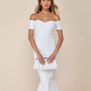 Elegant Off-Shoulder White Dress